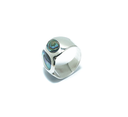 Abalone luxury solid silver ring - ITIncanTraditional