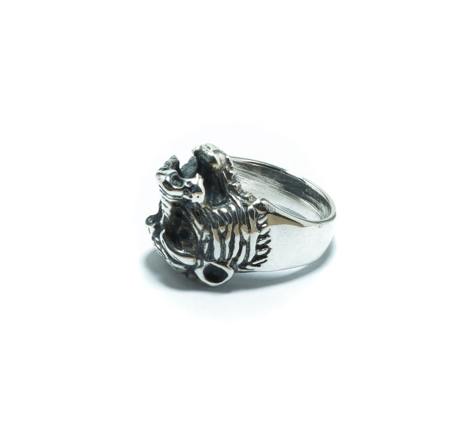 Jaguar head luxury silver solid ring - ITIncanTraditional