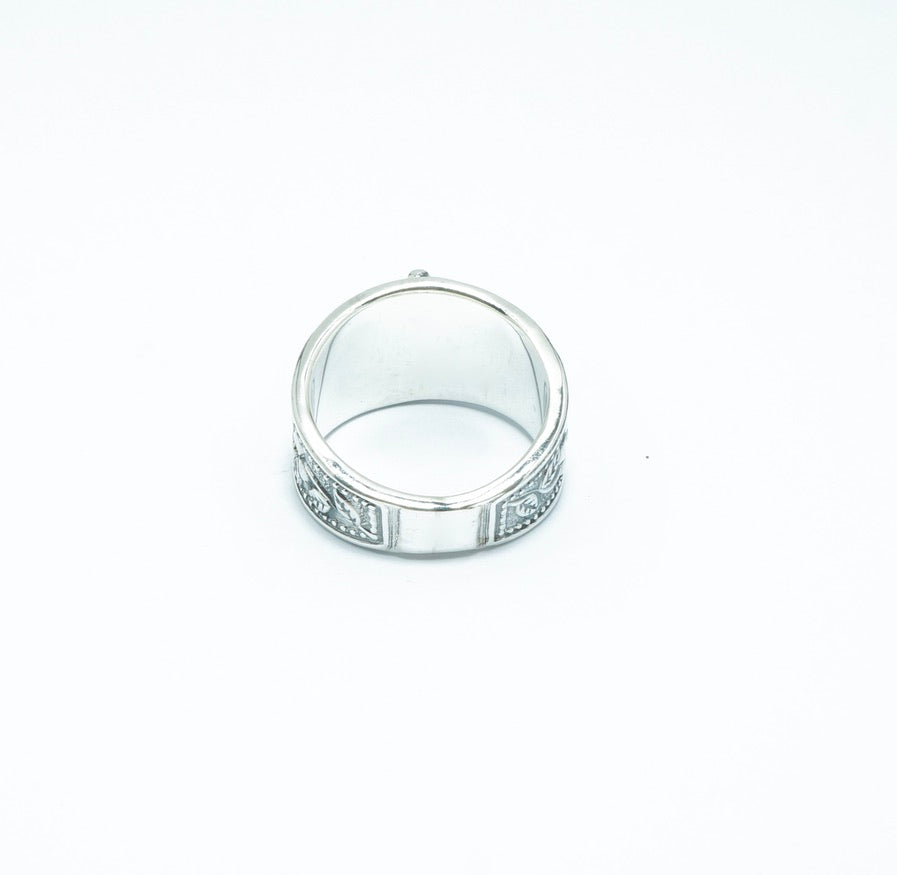 Floral design luxury silver ring - ITIncanTraditional