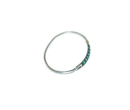 Chrysocolla design solid silver bracelet - ITIncanTraditional