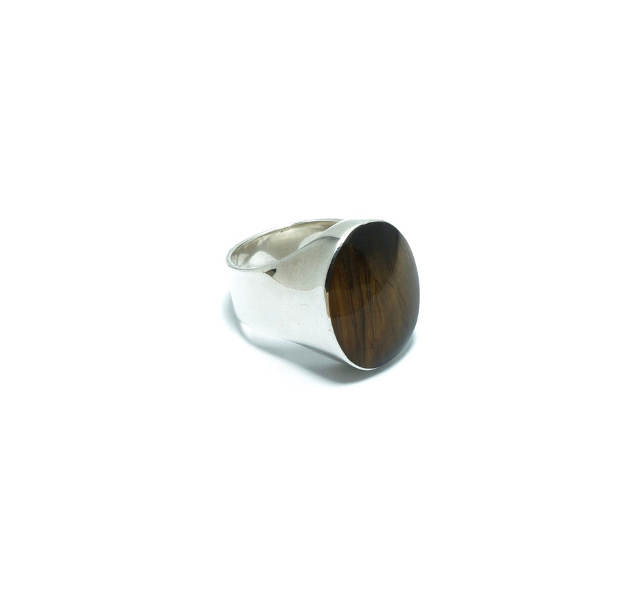 Tiger's eye solid silver ring - ITIncanTraditional