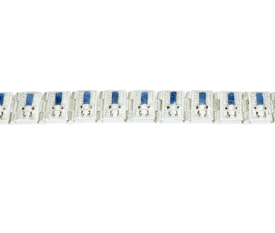 Raimondi Stele Sodalite luxury design solid silver bracelet - ITIncanTraditional