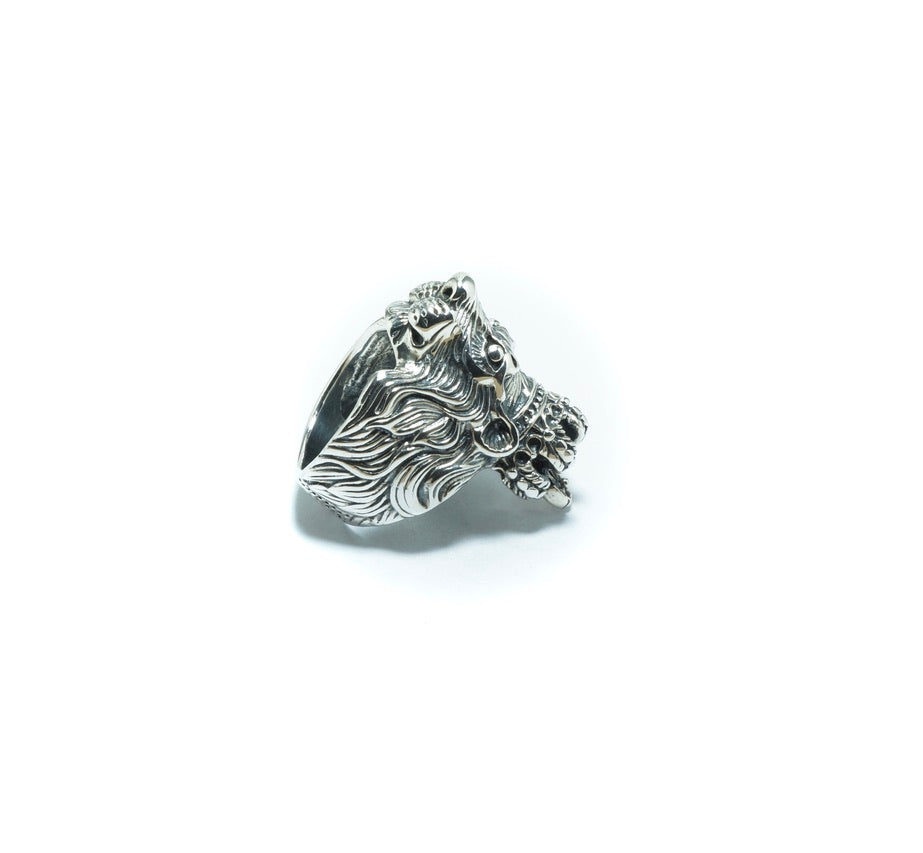 Lion king luxury silver solid ring - ITIncanTraditional