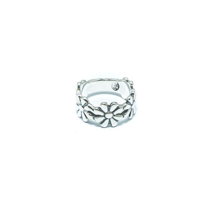 Flower luxury silver solid ring - ITIncanTraditional