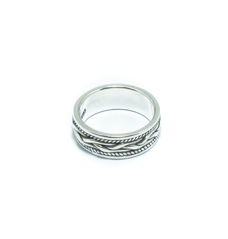 Chain II luxury silver solid ring - ITIncanTraditional