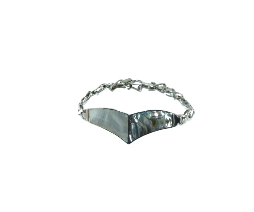 Double shell elegant design solid silver bracelet - ITIncanTraditional