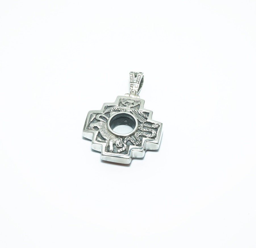 Chacana double luxury solid silver pendant - ITIncanTraditional