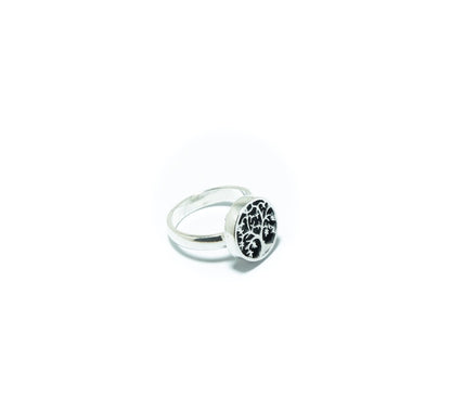 Tree of Life solid silver ring in oxidized silver - ITIncanTraditional