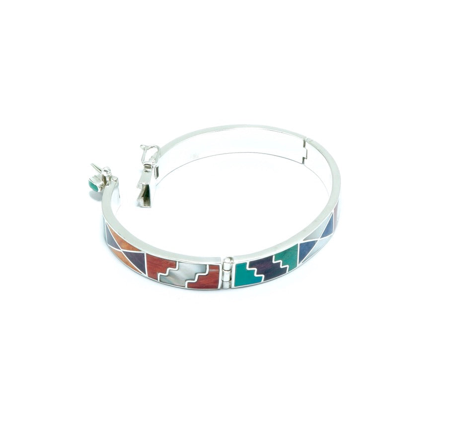 Incan elegant design solid silver bracelet II - ITIncanTraditional