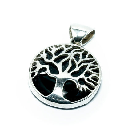 Onyx Tree of life luxury solid silver pendant - ITIncanTraditional