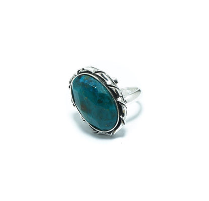 Peruvian Turquoise faceted solid elegant ring adjustable - ITIncanTraditional