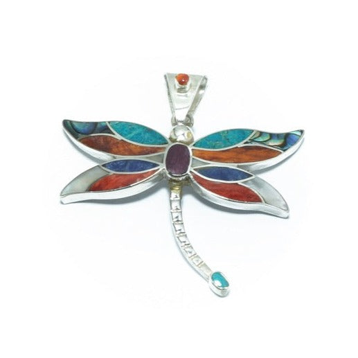 Dragonfly luxury design solid silver pendant - ITIncanTraditional