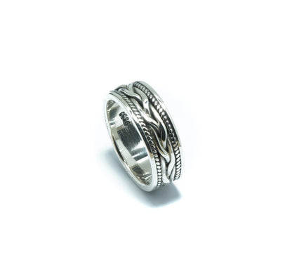 Chain II luxury silver solid ring - ITIncanTraditional