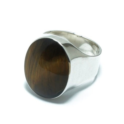 Tiger's eye solid silver ring - ITIncanTraditional