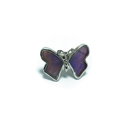 Blue butterfly luxury silver ring - ITIncanTraditional