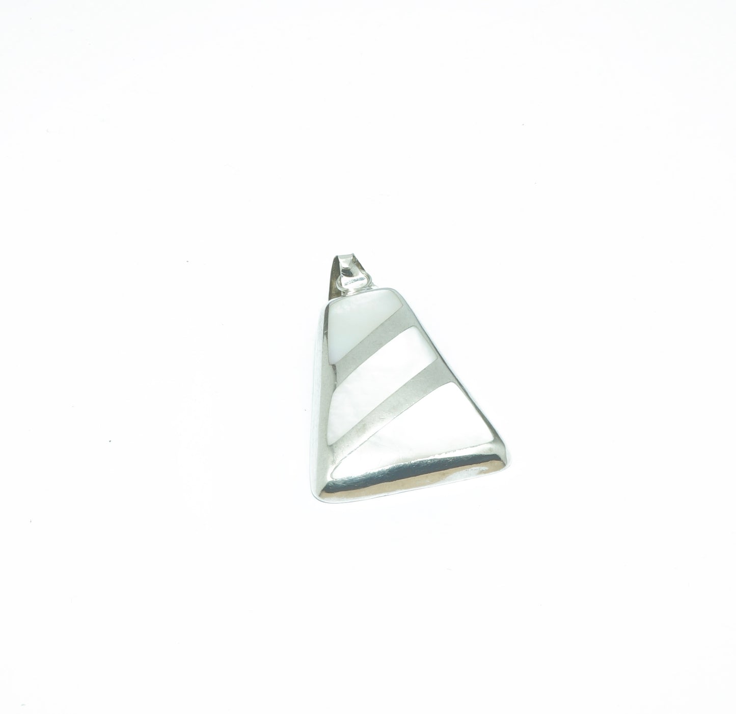 Modern Mother of Pearl luxury solid silver pendant III - ITIncanTraditional