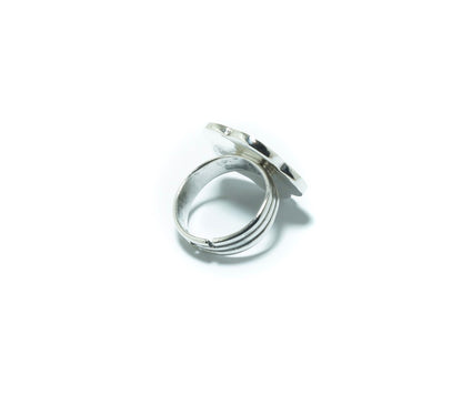 Geometrical luxury solid silver ring - ITIncanTraditional