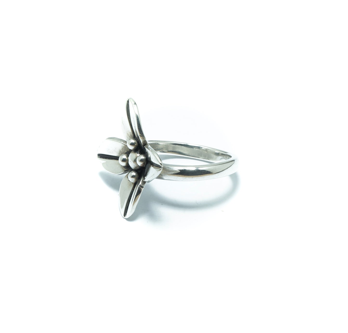 Flower fabulous luxury silver solid ring - ITIncanTraditional