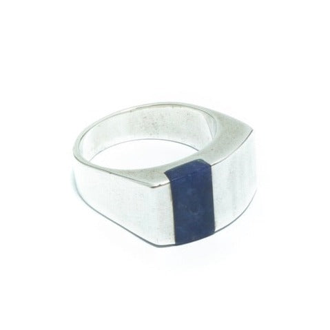 Minimalistic Sodalite design luxury solid silver ring - ITIncanTraditional