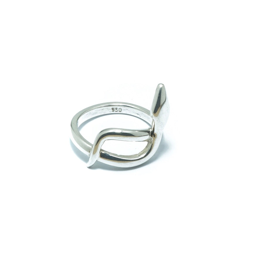 Snake minimalistic silver solid ring - ITIncanTraditional