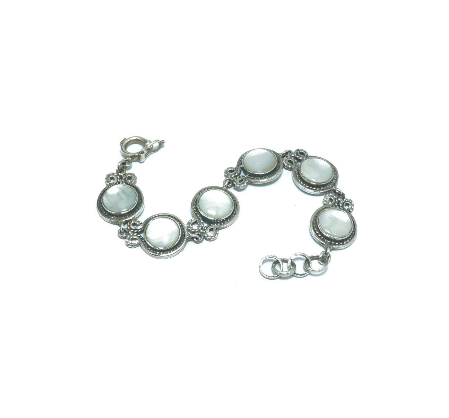 Mother of Pearl luxury elegant solid bracelet - ITIncanTraditional