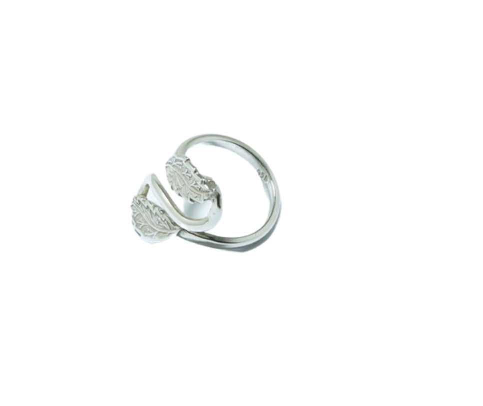 Leaves fine solid silver ring - ITIncanTraditional