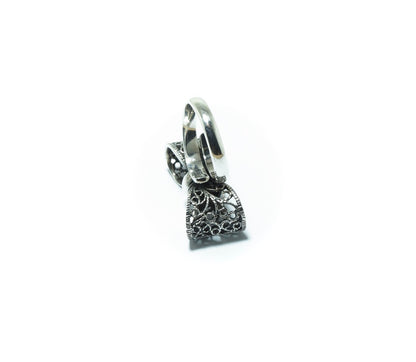 Bow Tie luxury solid silver ring in oxidized silver - ITIncanTraditional