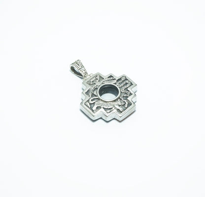 Chacana double luxury solid silver pendant - ITIncanTraditional