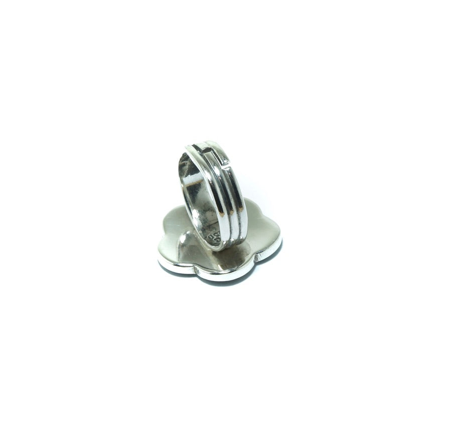 Geometrical luxury solid silver ring - ITIncanTraditional