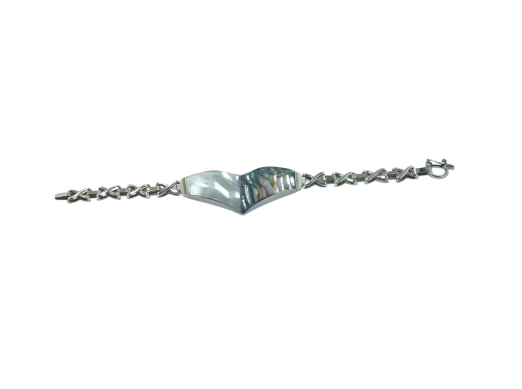 Double shell elegant design solid silver bracelet - ITIncanTraditional