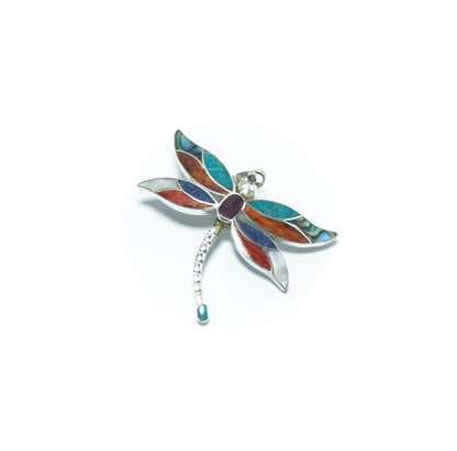 Dragonfly luxury design solid silver pendant - ITIncanTraditional