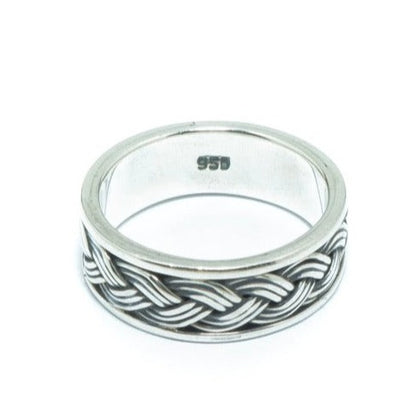 Chain III luxury silver solid ring - ITIncanTraditional