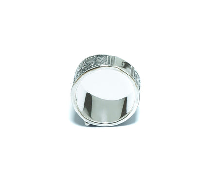 Floral design luxury silver ring - ITIncanTraditional