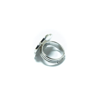 Geometrical luxury solid silver ring - ITIncanTraditional