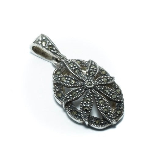 Marcasite luxury solid silver pendant - ITIncanTraditional