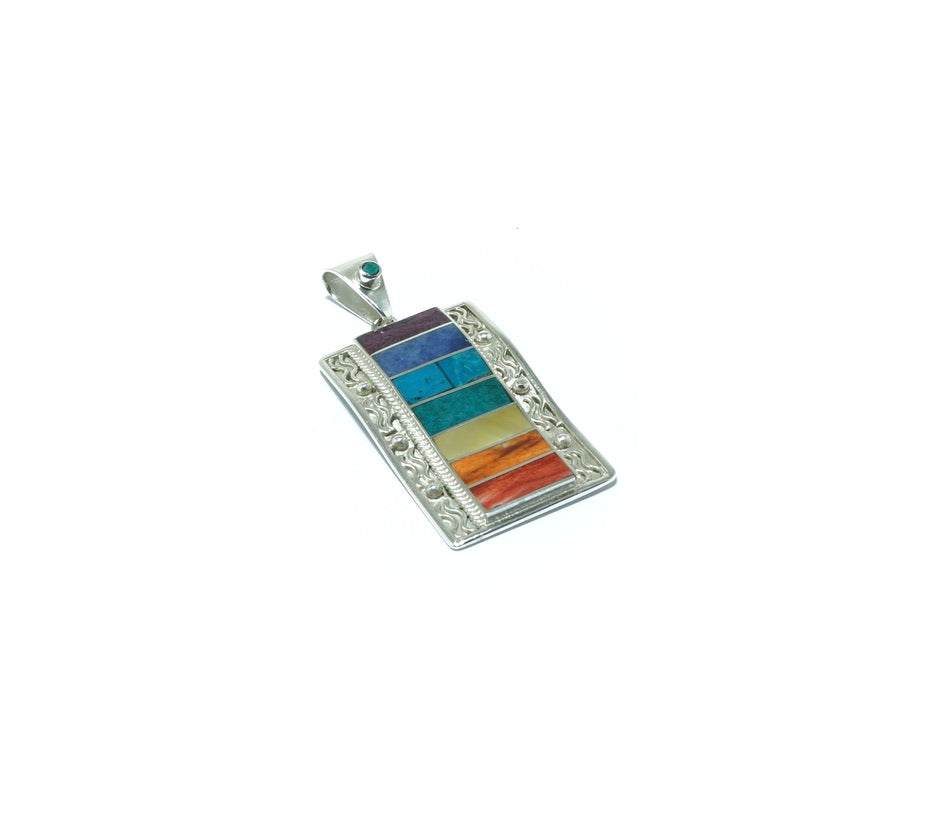 Incan Flag luxury solid silver pendant - ITIncanTraditional