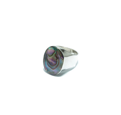 Oval Abalone luxury solid silver ring - ITIncanTraditional