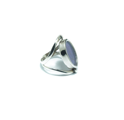 Oval butterfly double luxury adjustable silver ring - ITIncanTraditional