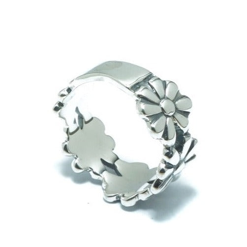 Flower luxury silver solid ring - ITIncanTraditional