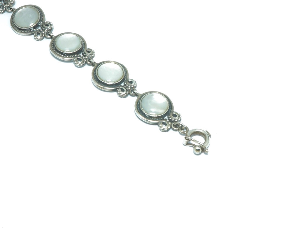 Mother of Pearl luxury elegant solid bracelet - ITIncanTraditional