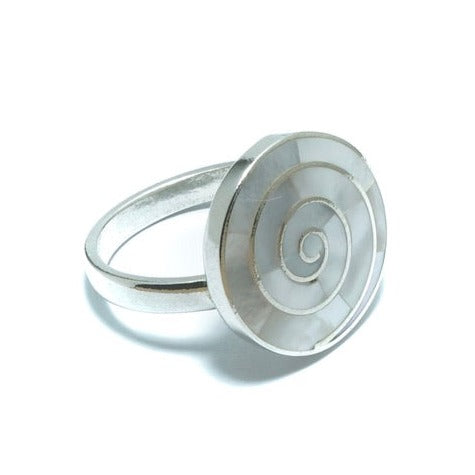 Pachamama Mother or Pearl design solid silver ring - ITIncanTraditional