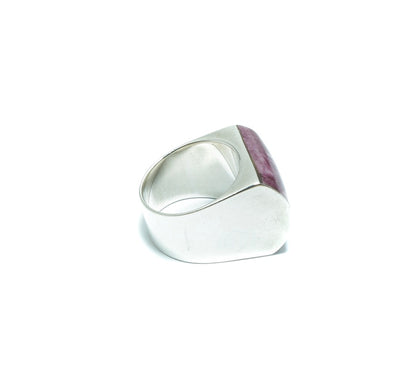 Solid silver ring with purple Spondylus shell - ITIncanTraditional