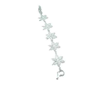 Filigree Flower luxury elegant silver bracelet - ITIncanTraditional