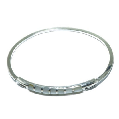 Mother of Pearl design solid silver bracelet II - ITIncanTraditional