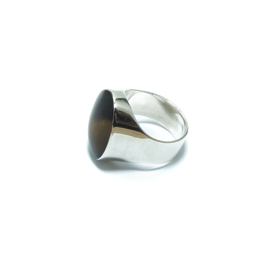 Tiger's eye solid silver ring - ITIncanTraditional