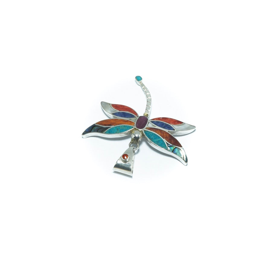 Dragonfly luxury design solid silver pendant - ITIncanTraditional