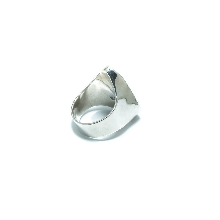 Mother or Pearl design solid silver ring - ITIncanTraditional