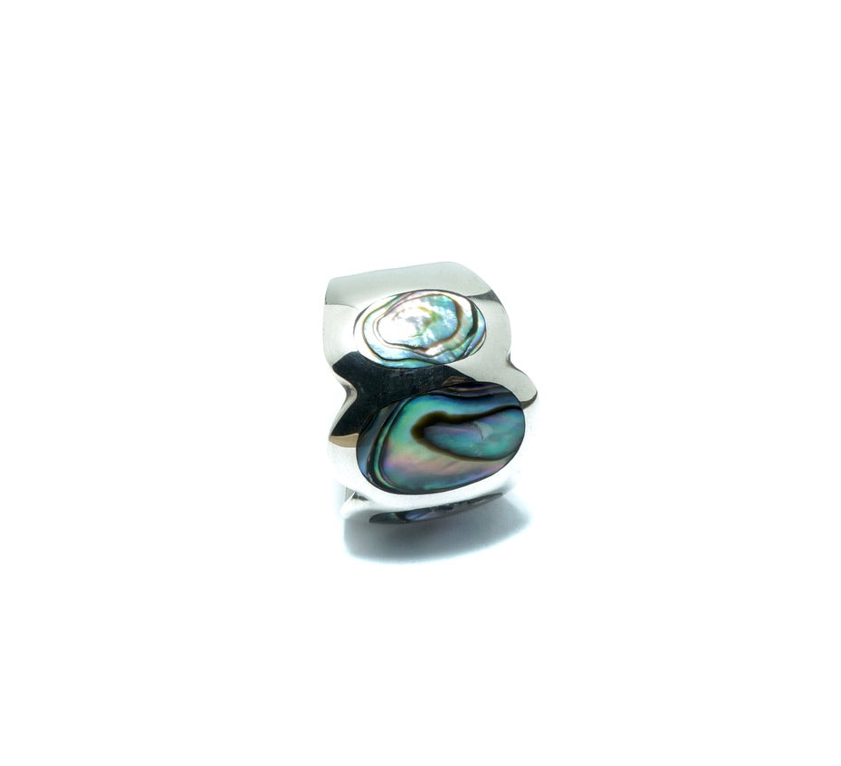 Abalone luxury solid silver ring - ITIncanTraditional