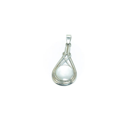 Modern Mother of Pearl luxury circular solid silver pendant - ITIncanTraditional