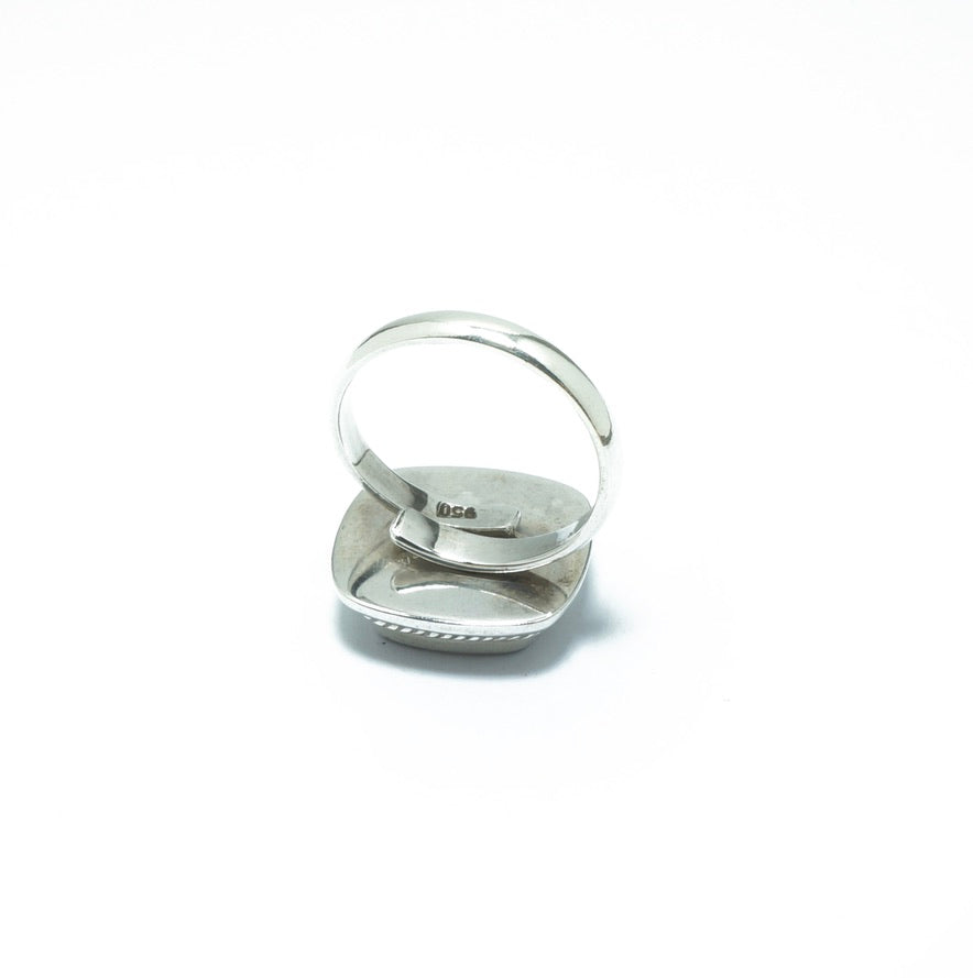 Square fine silver grain ring - ITIncanTraditional